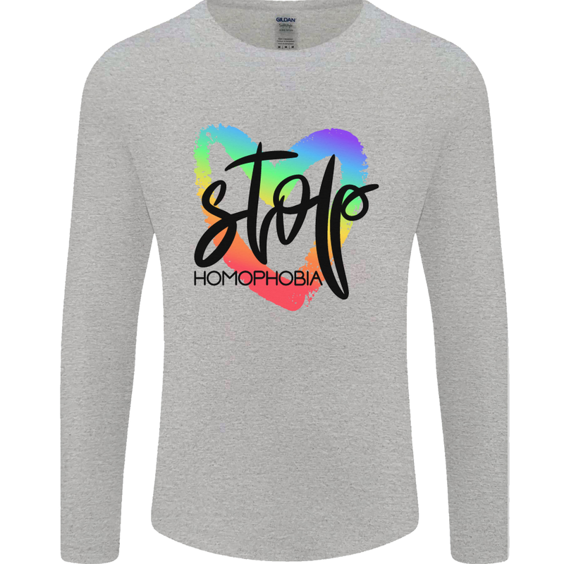 Stop Homophobia Gay Pride Day Awareness Mens Long Sleeve T-Shirt Sports Grey