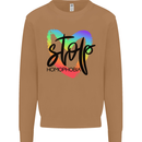 Stop Homophobia Gay Pride Day Awareness Mens Sweatshirt Jumper Caramel Latte