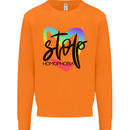 Stop Homophobia Gay Pride Day Awareness Mens Sweatshirt Jumper Orange