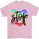 Stop Homophobia Gay Pride Day Awareness Mens T-Shirt Cotton Gildan Light Pink