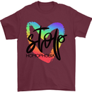 Stop Homophobia Gay Pride Day Awareness Mens T-Shirt Cotton Gildan Maroon