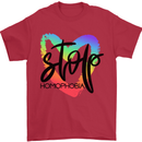 Stop Homophobia Gay Pride Day Awareness Mens T-Shirt Cotton Gildan Red