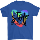 Stop Homophobia Gay Pride Day Awareness Mens T-Shirt Cotton Gildan Royal Blue