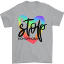 Stop Homophobia Gay Pride Day Awareness Mens T-Shirt Cotton Gildan Sports Grey