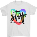 Stop Homophobia Gay Pride Day Awareness Mens T-Shirt Cotton Gildan White
