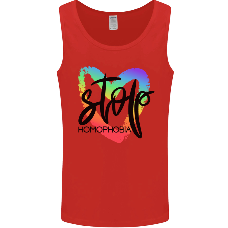 Stop Homophobia Gay Pride Day Awareness Mens Vest Tank Top Red