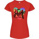 Stop Homophobia Gay Pride Day Awareness Womens Petite Cut T-Shirt Red