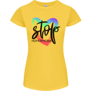 Stop Homophobia Gay Pride Day Awareness Womens Petite Cut T-Shirt Yellow