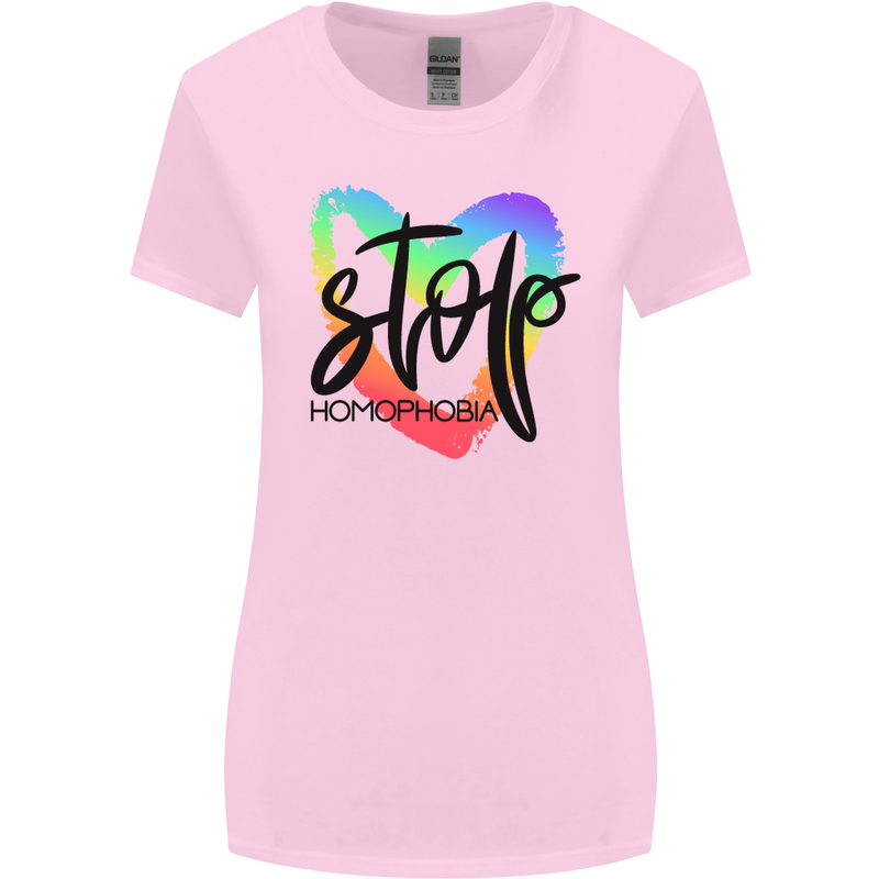 Stop Homophobia Gay Pride Day Awareness Womens Wider Cut T-Shirt Light Pink