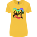 Stop Homophobia Gay Pride Day Awareness Womens Wider Cut T-Shirt Yellow