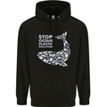 Stop Ocean Plastic Pollution Climate Change Childrens Kids Hoodie Black