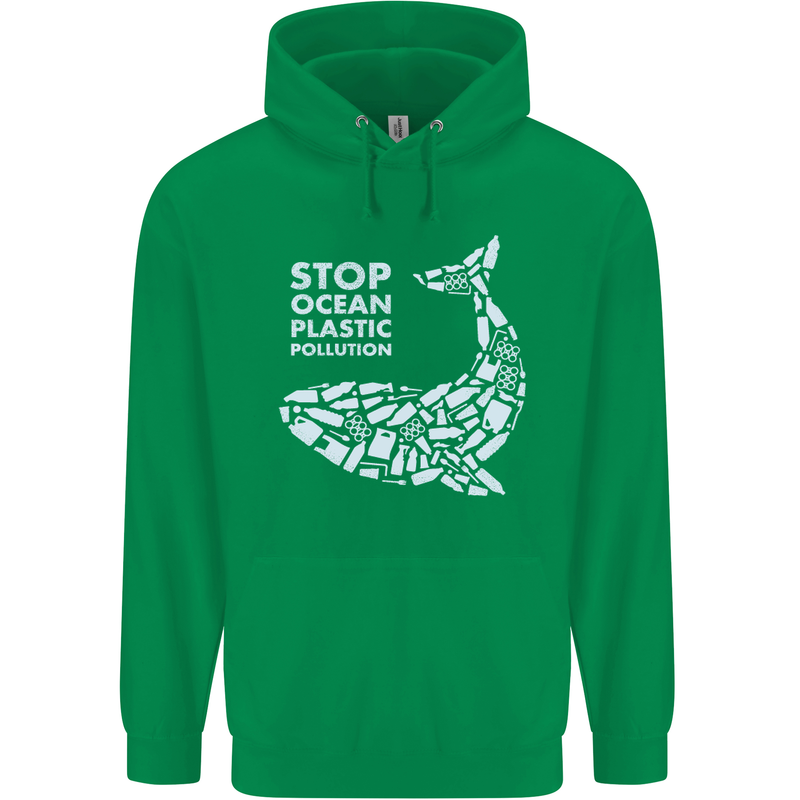 Stop Ocean Plastic Pollution Climate Change Childrens Kids Hoodie Irish Green