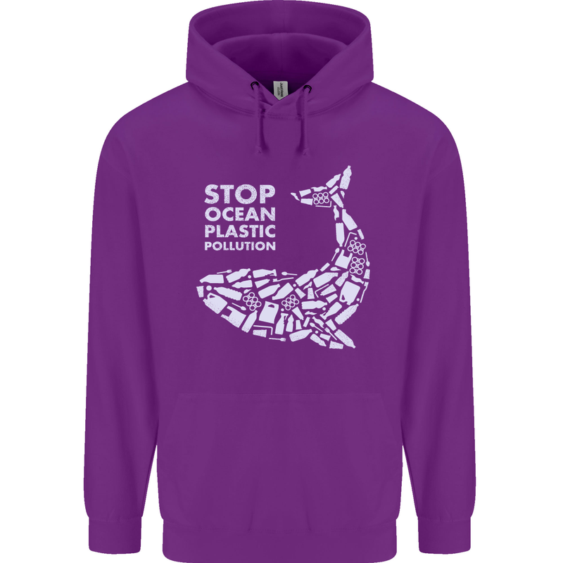 Stop Ocean Plastic Pollution Climate Change Childrens Kids Hoodie Purple