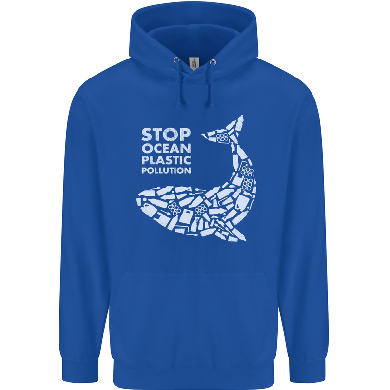 Stop Ocean Plastic Pollution Climate Change Childrens Kids Hoodie Royal Blue