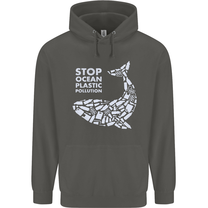 Stop Ocean Plastic Pollution Climate Change Childrens Kids Hoodie Storm Grey