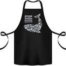 Stop Ocean Plastic Pollution Climate Change Cotton Apron 100% Organic Black