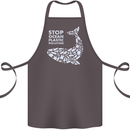 Stop Ocean Plastic Pollution Climate Change Cotton Apron 100% Organic Dark Grey