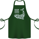 Stop Ocean Plastic Pollution Climate Change Cotton Apron 100% Organic Forest Green