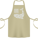 Stop Ocean Plastic Pollution Climate Change Cotton Apron 100% Organic Khaki