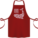 Stop Ocean Plastic Pollution Climate Change Cotton Apron 100% Organic Maroon