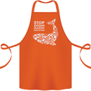 Stop Ocean Plastic Pollution Climate Change Cotton Apron 100% Organic Orange