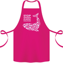 Stop Ocean Plastic Pollution Climate Change Cotton Apron 100% Organic Pink