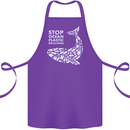 Stop Ocean Plastic Pollution Climate Change Cotton Apron 100% Organic Purple