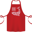 Stop Ocean Plastic Pollution Climate Change Cotton Apron 100% Organic Red