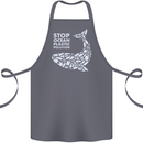 Stop Ocean Plastic Pollution Climate Change Cotton Apron 100% Organic Steel