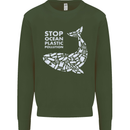 Stop Ocean Plastic Pollution Climate Change Kids Sweatshirt Jumper Forest Green