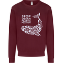 Stop Ocean Plastic Pollution Climate Change Kids Sweatshirt Jumper Maroon