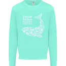 Stop Ocean Plastic Pollution Climate Change Kids Sweatshirt Jumper Peppermint