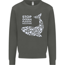 Stop Ocean Plastic Pollution Climate Change Kids Sweatshirt Jumper Storm Grey