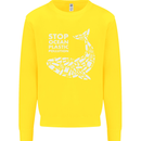 Stop Ocean Plastic Pollution Climate Change Kids Sweatshirt Jumper Yellow