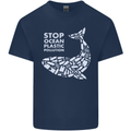 Stop Ocean Plastic Pollution Climate Change Kids T-Shirt Childrens Navy Blue