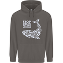 Stop Ocean Plastic Pollution Climate Change Mens 80% Cotton Hoodie Charcoal