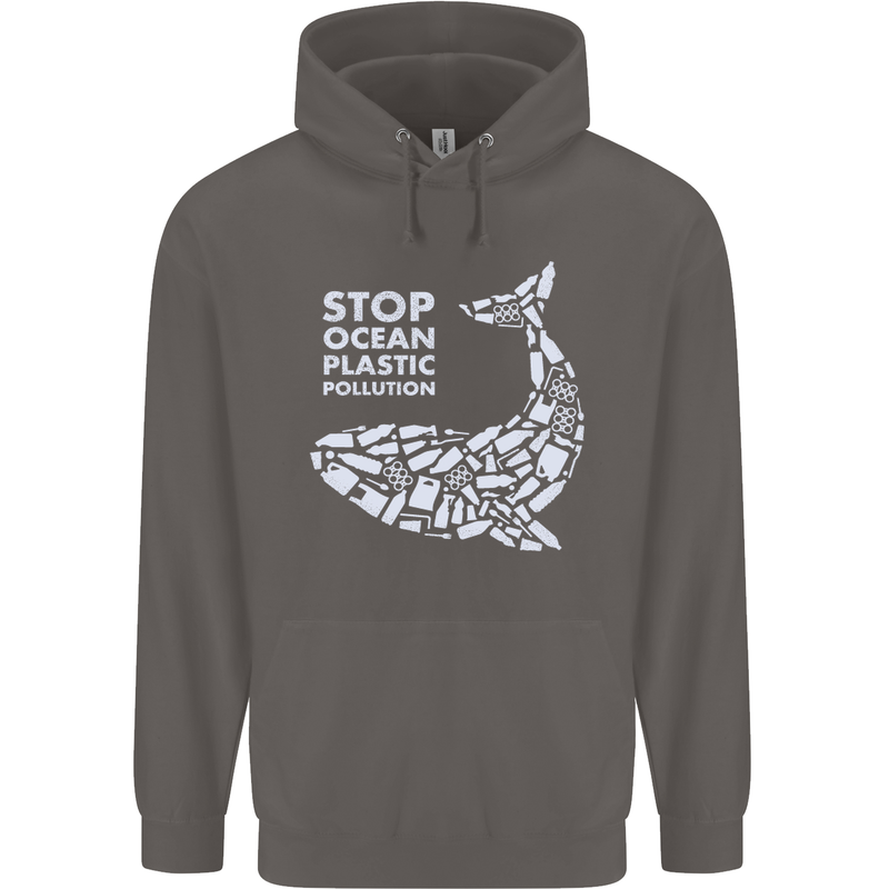 Stop Ocean Plastic Pollution Climate Change Mens 80% Cotton Hoodie Charcoal
