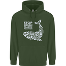 Stop Ocean Plastic Pollution Climate Change Mens 80% Cotton Hoodie Forest Green