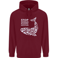 Stop Ocean Plastic Pollution Climate Change Mens 80% Cotton Hoodie Maroon