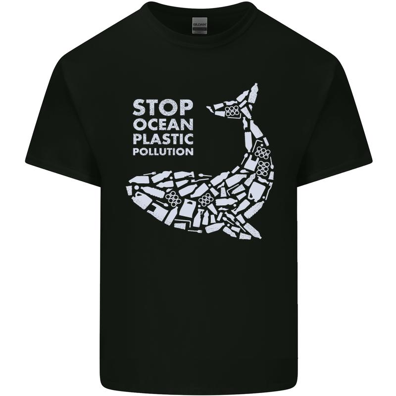 Stop Ocean Plastic Pollution Climate Change Mens Cotton T-Shirt Tee Top Black