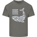 Stop Ocean Plastic Pollution Climate Change Mens Cotton T-Shirt Tee Top Charcoal