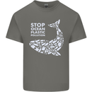 Stop Ocean Plastic Pollution Climate Change Mens Cotton T-Shirt Tee Top Charcoal