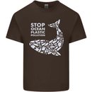 Stop Ocean Plastic Pollution Climate Change Mens Cotton T-Shirt Tee Top Dark Chocolate