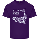 Stop Ocean Plastic Pollution Climate Change Mens Cotton T-Shirt Tee Top Purple