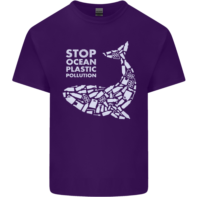 Stop Ocean Plastic Pollution Climate Change Mens Cotton T-Shirt Tee Top Purple