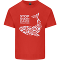 Stop Ocean Plastic Pollution Climate Change Mens Cotton T-Shirt Tee Top Red