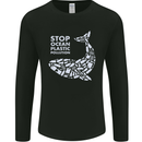 Stop Ocean Plastic Pollution Climate Change Mens Long Sleeve T-Shirt Black