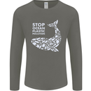 Stop Ocean Plastic Pollution Climate Change Mens Long Sleeve T-Shirt Charcoal