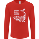 Stop Ocean Plastic Pollution Climate Change Mens Long Sleeve T-Shirt Red