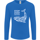 Stop Ocean Plastic Pollution Climate Change Mens Long Sleeve T-Shirt Royal Blue